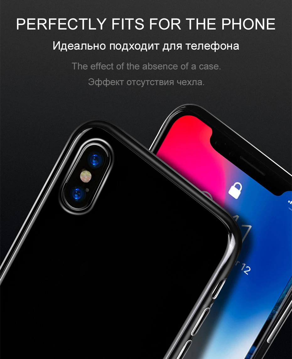 HOCO тонкий силиконовый прозрачный чехол для iPhone X Xs Max Ультратонкий Мягкий ТПУ чехол для телефона для iPhone XR Xs защитный чехол для телефона