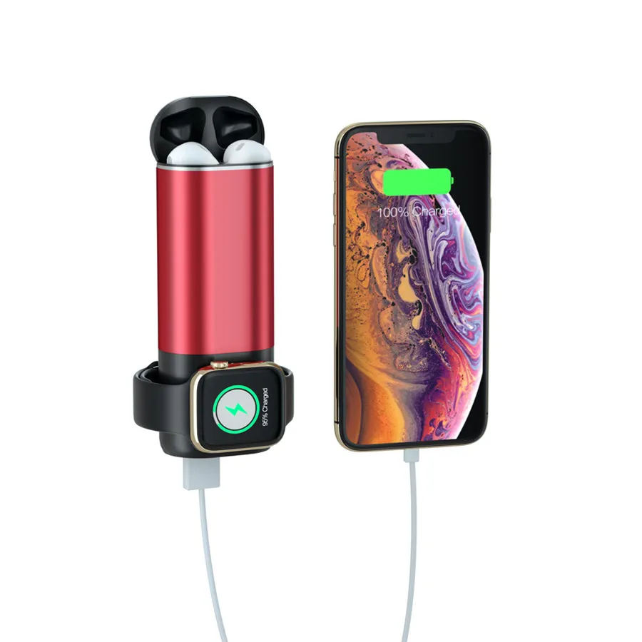 

3 In 1 Magnetic Wireless Charger 5200mAh Power Bank For iWatch Airpods USB Charging External Charger For Sumsang Xiaomi Huawei