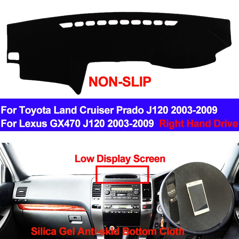 Taijs Car Dashboard Cover Silicone Nonslip Dashmat For Toyota Land