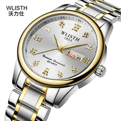 WLISTH Фирменная Новинка классические бизнес кварцевые наручные часы для мужчин часы модные повседневное сталь