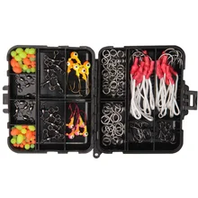 Hyaena 120 шт. рыболовные Джиги аксессуары для приманки набор джиг-головок крючки с PE леской для завязывания мушек джиг Вертлюги бусины разделенные кольца