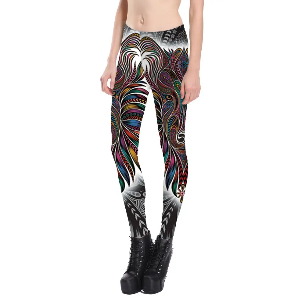 Spring Fashion Women Legins 3D multicolour floral designs Striped Printed Women Gymming Leggings