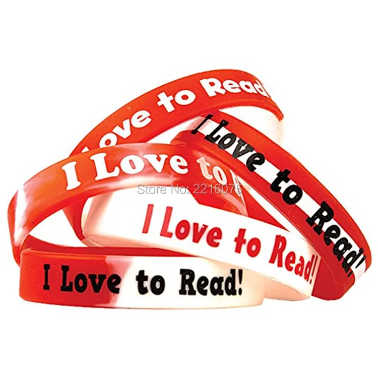 300 шт. силиконовые браслеты с надписью I Love to Read | Украшения и аксессуары
