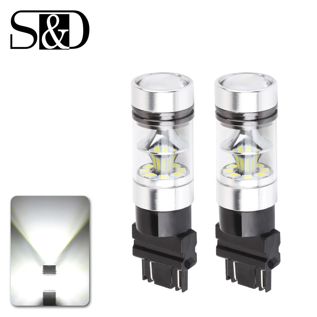 3157 P27/7W 1200LM LED Bulb Car Fog Light Tail Driving Lamp DRL Daytime Running Reverse 100W 6000K White 3030 20SMD 12V-24V 3156