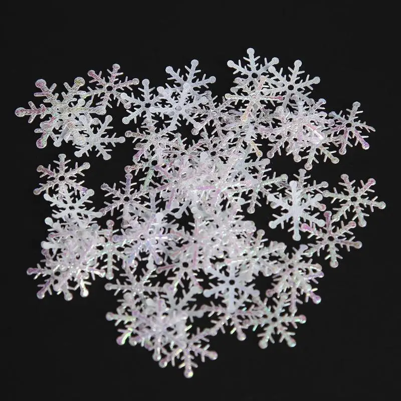 

300pcs/lot Party Supplies White Fake Snowflake Christmas Wedding Decoration DIY Ornaments Scene New Year Xmas Tree Window Decor