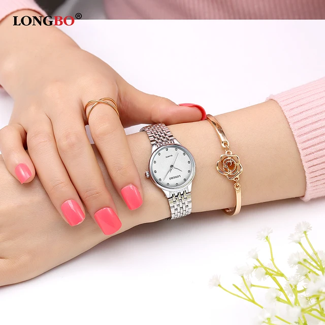 Women Lady Fashion Stylish Longbo Brand Watches Dress Gold Watch Stainless Steel Women Lady Fashion Stylish Longbo Brand Watches Dress Gold Watch Stainless Steel