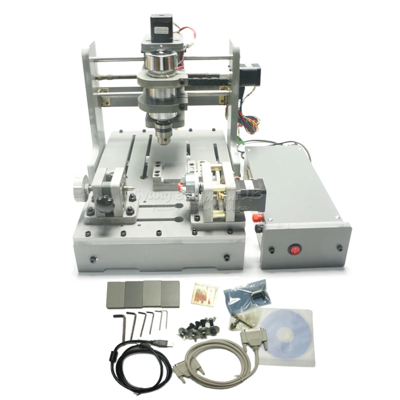 DIY Mini 4axis Drilling and Milling Machine Parallel port in Wood