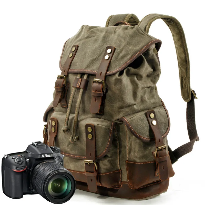 

Universal Camera Backpack Vintage SLR Camera Bag Travel Backpack Professional Waterproof Anti-theft Leisure Outdoor Camera Bags