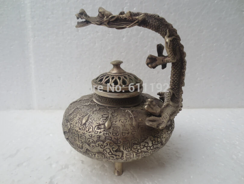 

Home decoration Chinese Ming Dynasty Xuande silver Incense burner Metal Crafts