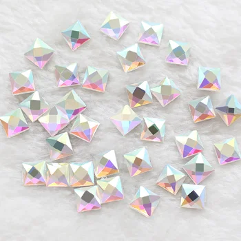 

New Big Sale 6x6mm 130pcs/lot Square Crystal AB Hot Fix Rhinestones Strass Crystal Rhinestones Trim Flatback Crystal Craft