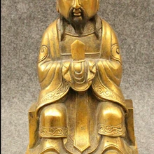 Bi002710 1" Народная Китайский Бронзовый Свинка Даосизм Божество Небо Нефритовый Император Король Статуя Набор