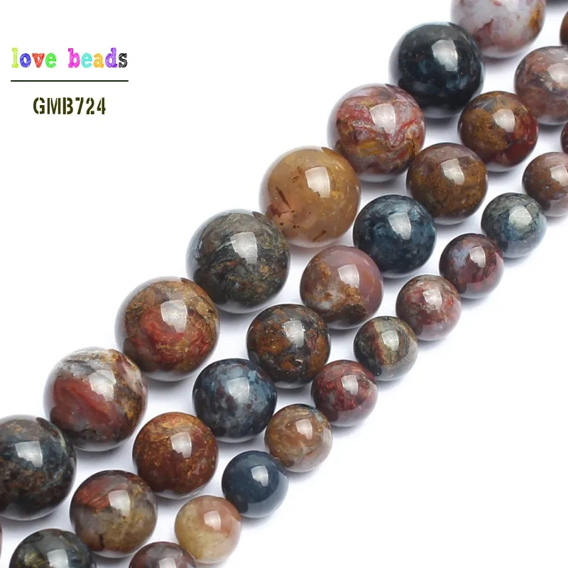 

Natural Stone Beads Pietersite Stone Round Loose Beads for Jewelry Making 15inche/strand Diy Bracelet Necklace
