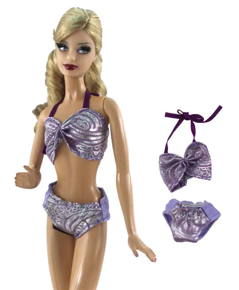 NK One Pcs Princess Doll Swimwear Swimsuits Summer Beach Bathing Bikini Dress For Barbie Doll Accessories Toys JJ 6X