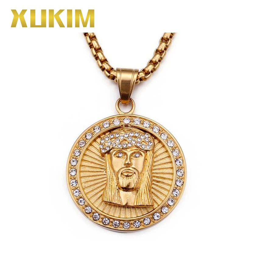 

SSP050 Xukim Jewelry Stainless Steel Religion Gold Pendant Necklace