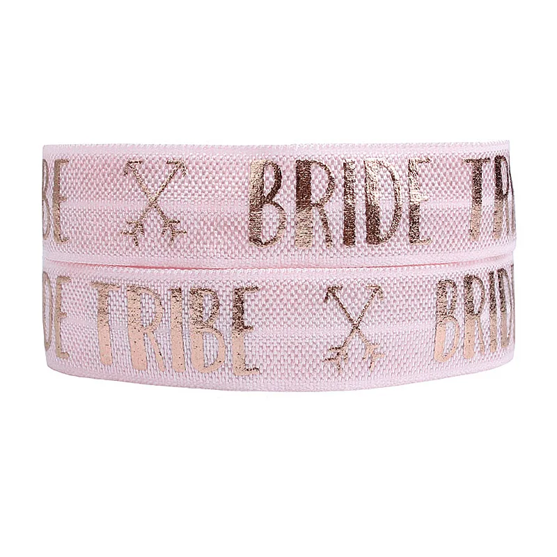 (100 ярдов/партия) надпись Bride tribe тема цвета розового золота фольги металлическая