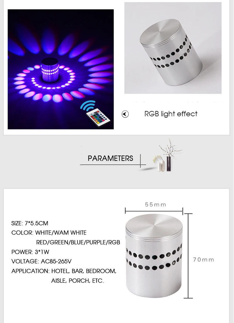 iluminação led de parede moderna luminária de parede embutida em alumínio para decoração de casa ambientes internos