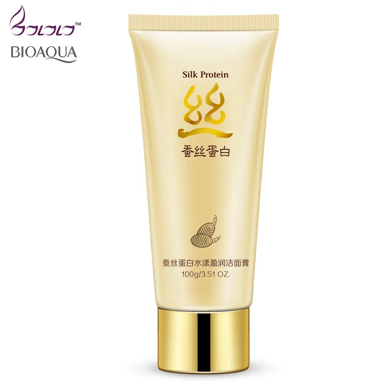 

BIOAQUA Silk Protein Deep Pore Cleansing Cream Milk Facial Face Cleaner Acne Remover Hydra Oil-Control Face Care