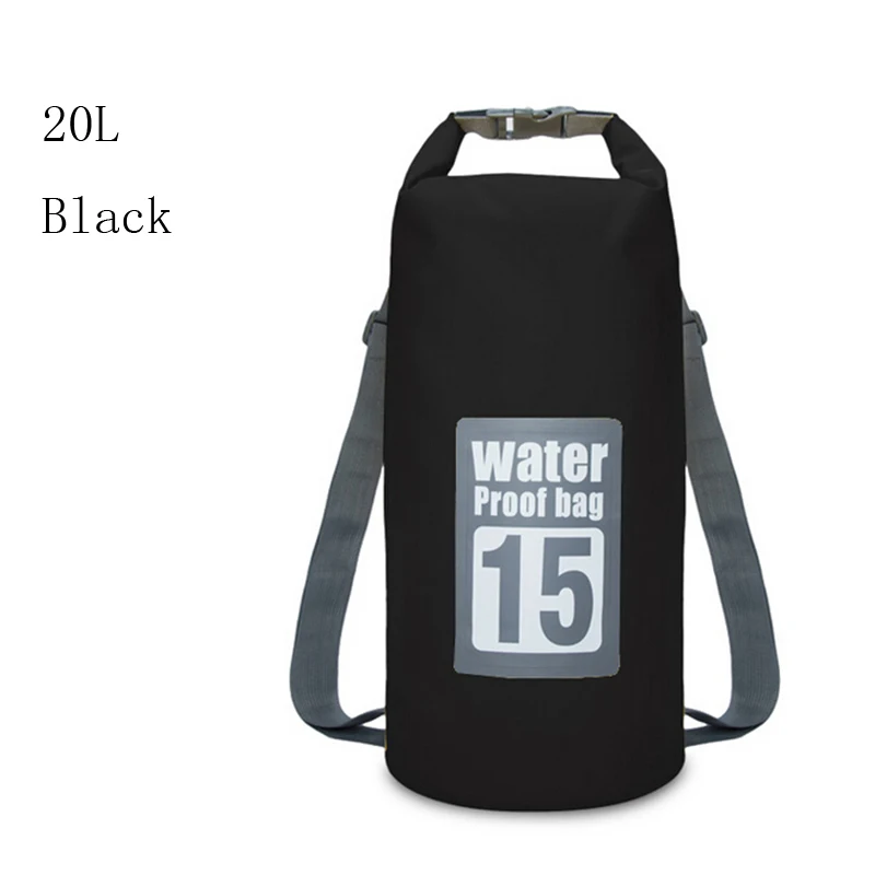Водонепроницаемый Фитнес Спорт бег рюкзак сумка для тренажерного зала фитнеса плавание хранения сухой мешок для каноэ-Рафтинг Спорт на открытом воздухе сумка 30 - Цвет: 20L Black