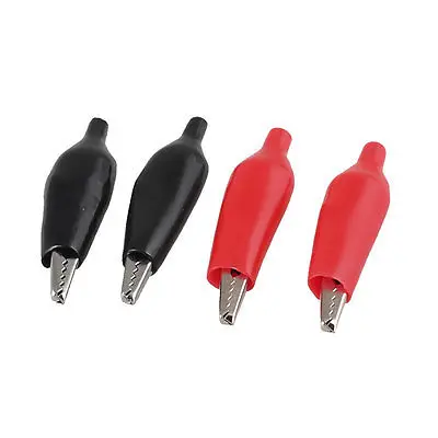 

4 Pcs Crocodile Alligator Test Clip Clamp Connector Red Black 55mm Length