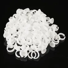 100 шт./компл. пластиковое белое кольцо для пигментов для Перманентный макияж для бровей L/M/S Размер татуировки Держатели Чернил