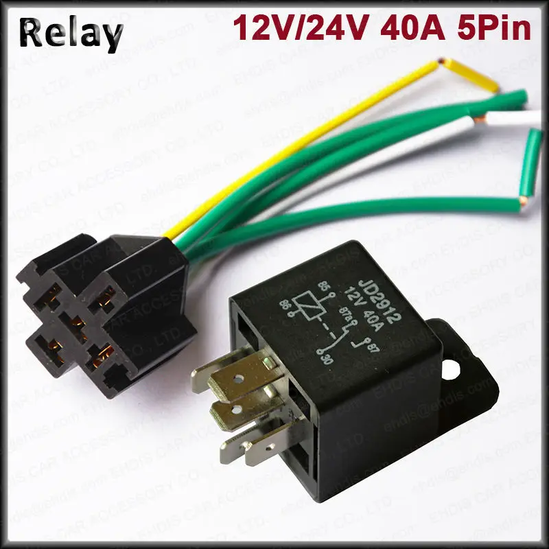 5pcs Waterproof Car Relay U0026 Socket 12v 24v 40a Spdt 5pin
