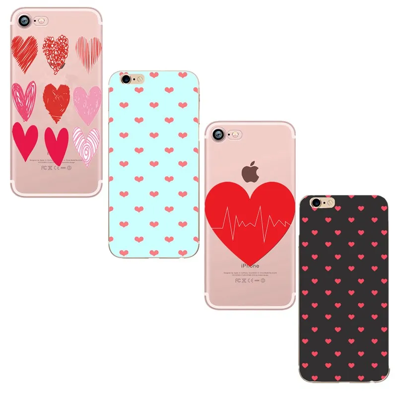 Love Heart Phone Case For iphone X Cover Coque 6S 6 7 8 Plus 5s se 5 Cases Ultra thin Soft TPU Clear |