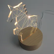 Единорог лампа 3D LED творческие подарки спальня исследование атмосферу ночник для детей Рождественский подарок ночника