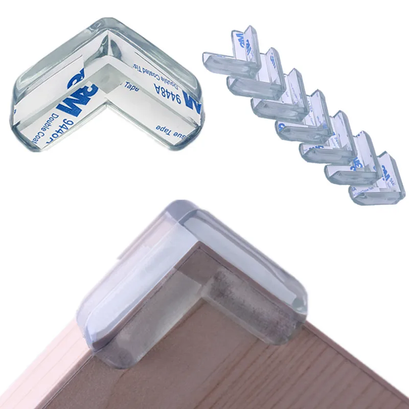 

4Pcs PVC Soft Desk Table Guard Edge Child Safety Corner Protector Protection Cover Safe Cushion with Double Side Adhesive Tape