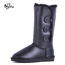 MYLRINA Women Snow Boots Genuine Sheepskin Leather Woman Boots 100% Natural Fur Casual Warm Shoes Women Winter Boots