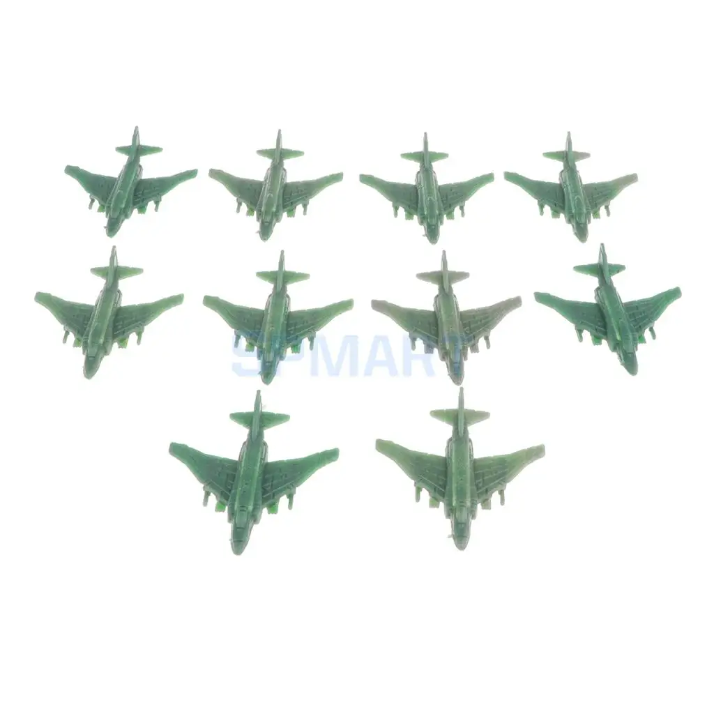 10Pcs Plastic Army Base Set Sand Scene Military Blockhouse Model Kits Toy Soldier Army Men Accessories - Fighter Aeroplane