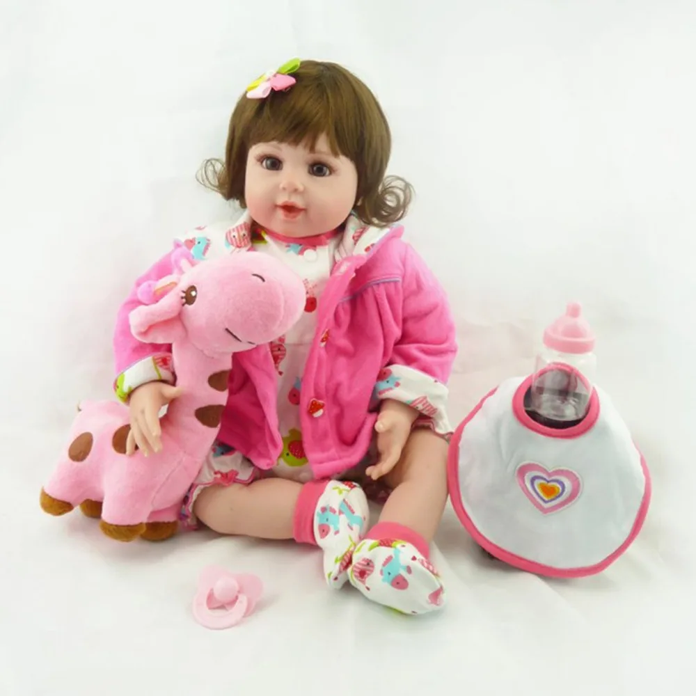 

55cm Soft Silicone Baby Doll Lovely Boneca Reborn Fashion Dolls Lifelike Kids Toys Simulation Bebe Brinquedos Birthday Gift