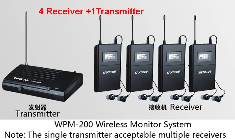 Горячая новинка профессиональный сценический беспроводной монитор система 4 приемника+ 1 передатчик wpm200 UHF беспроводной в ухо сценический монитор система
