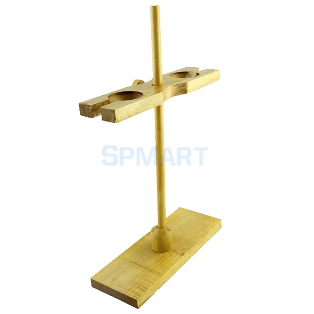 Wooden 2 Holes 40CM Height Adjustable Funnel Stand for Lab Supplies on