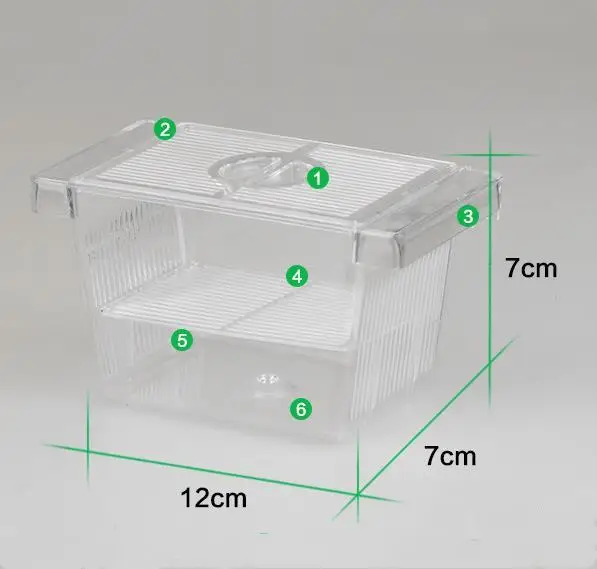 Аквариум прозрачный двойной миска бойцовские Рыбы Мини Дом инкубатор коробка для жарки изоляции инкубатория рептилий клетка черепаха дом 23 - Цвет: 01