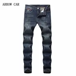 Стрела автомобиля Новинка 2018 года для мужчин Тонкий джинсы для женщин Прямые хлопковые однотонные Mid джинсовые штаны модные повседневное