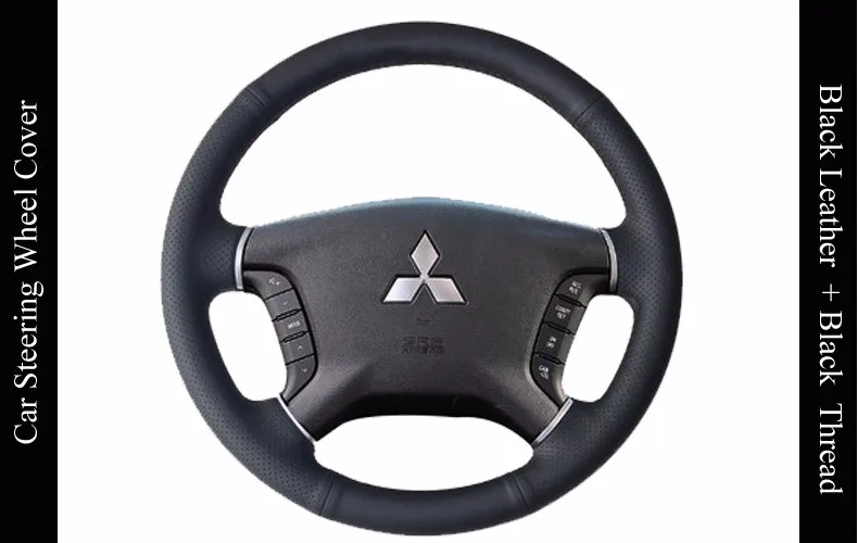 LQTENLEO черная искусственная кожа DIY чехол рулевого колеса автомобиля для Mitsubishi Pajero 2007- Galant 2008-2012 Zinger 2008-2011