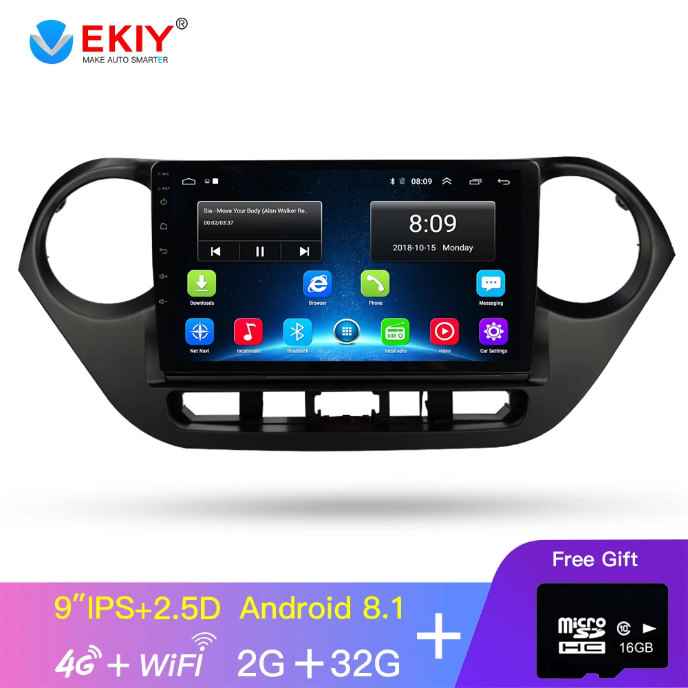 Автомобильный мультимедийный плеер EKIY 9 дюймов 2.5D No 2 Din Android радио аудио видео GPS