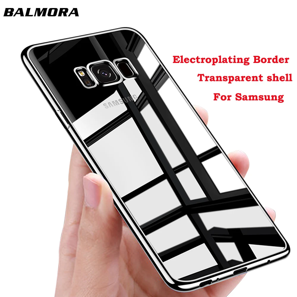 BALMORA Plating Phone Cases For Samsung Galaxy S8 S9 Plus Electroplated Transparent Soft Case NOTE 8 Protective Capa | Мобильные