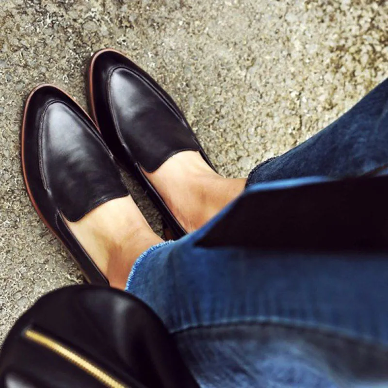 women_s_black_pointed_toe_vintage_comfortable_flats