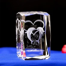 Dolphin LASER ENGRAVED CRYSTAL night Light with Light Base Novelty LED table Lamps For Kids thrisdar multicolor novelty led night light with remote controller usb rechargeable cute cat children babybedside table lamps