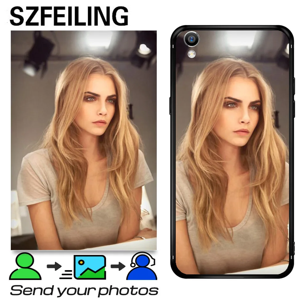 

Customized Image Black phone case For OPPO R15x R7s R9 R9s R11 R11s Plus R17 Pro DIY back cover soft shell Matte Fitted cases