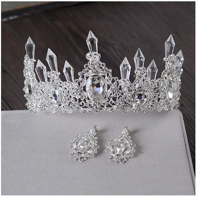 

Limpar o Gelo Rainha Retro Nupcial Do Cabelo Da Tiara Da Coroa Tiara de Joias Banquete Do Partido Acessorios Para o Cabelo