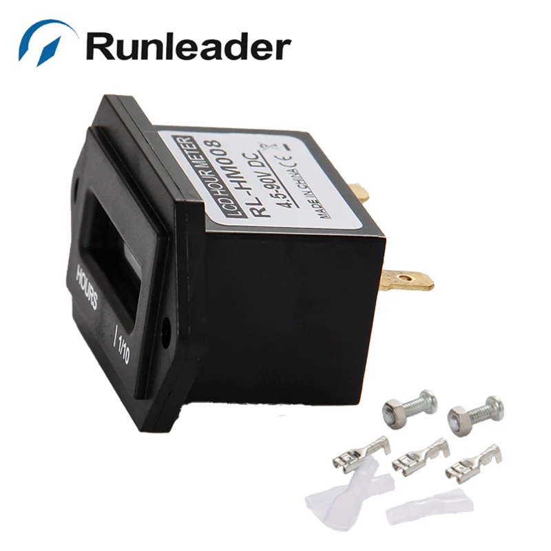 5 шт./лот) Runleader HM008 цифровой сбрасываемый счетчик моточасов двигателя постоянного тока 4,5 V-90 V