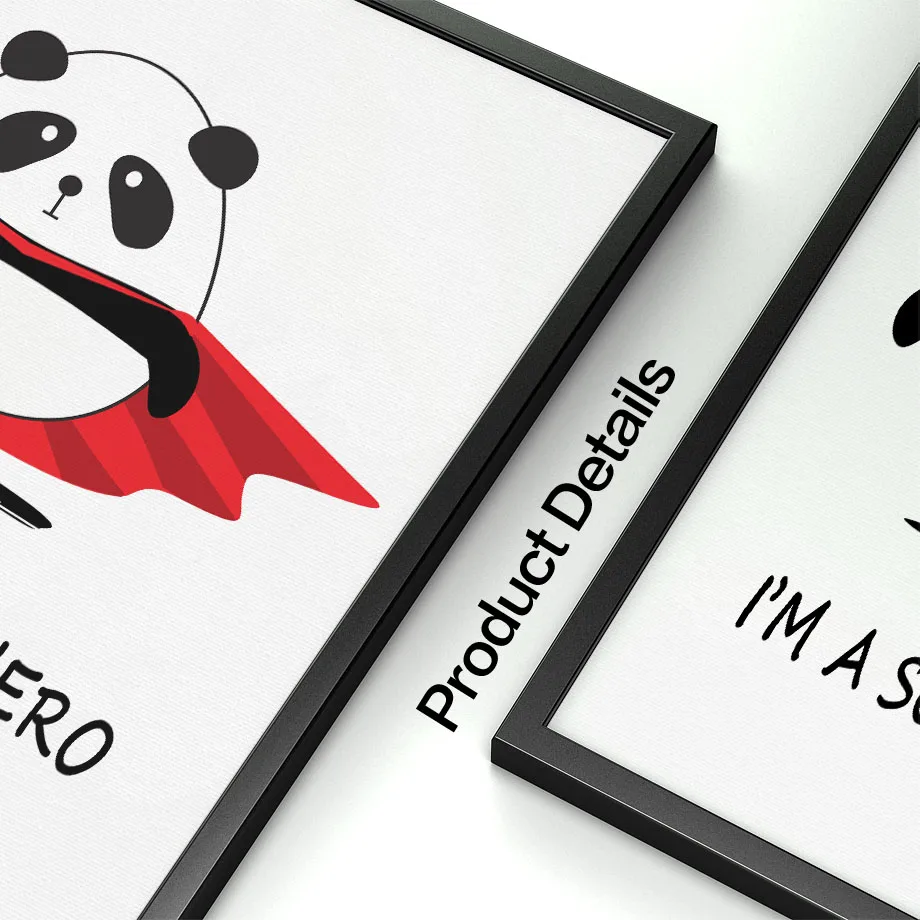Panda-Superhero-Princess-Quote-Wall-Art-Canvas-Painting-Nordic-Posters-And-Prints-Black-White-Wall-Pictures (3)