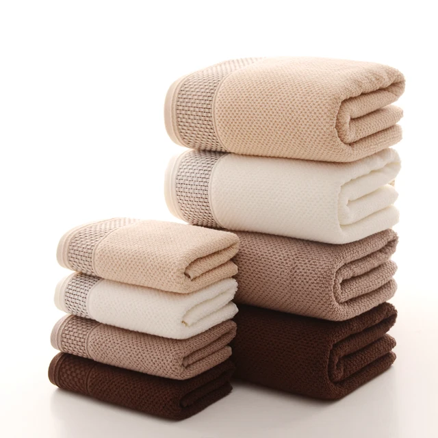 New Honeycomb 100% Cotton Terry Towels Set for Adults Face Bathroom 2pcs Hand Towels 1pc Bath Towel Toalhas de banho 3pcs/set