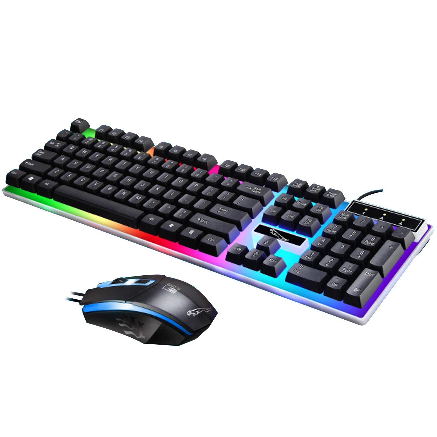 Elisona Wired USB Backlight 104-Key Mechanical Keyboard Mouse Set w/3 Adjustable DPI for Home Offic