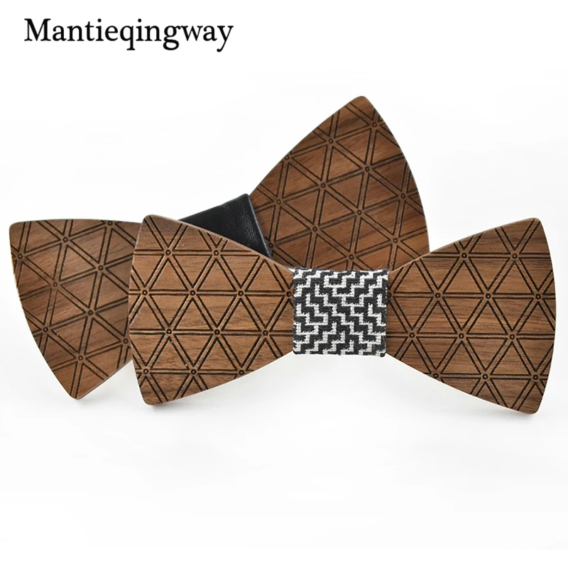 Mantieqingway для мужчин брендовая с деревянной галстук-бабочка для мужчин костюм свадебный плед ручной работы деревянный галстук-бабочка