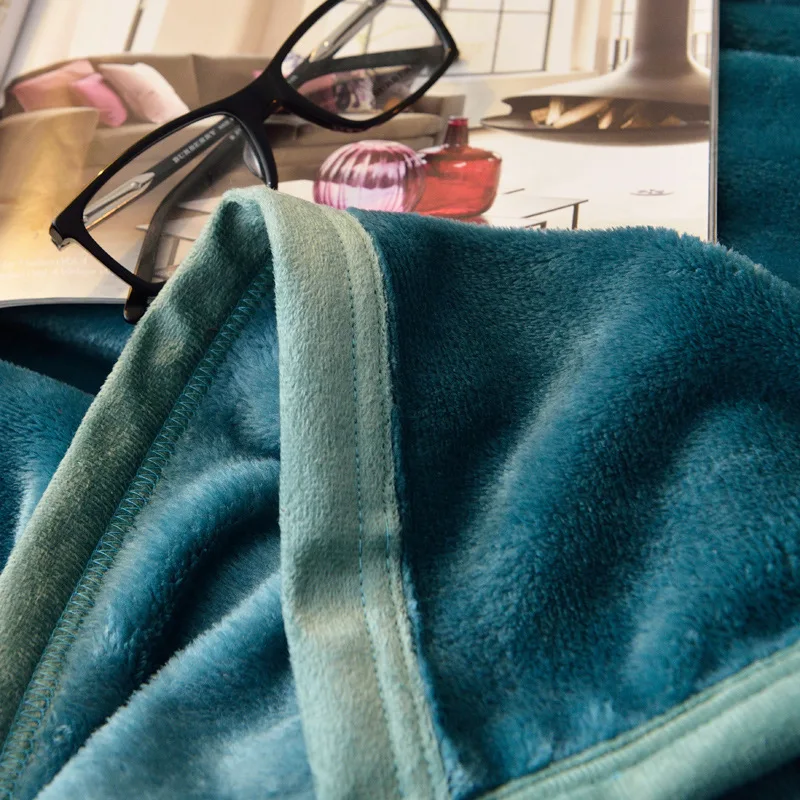 Сплошной цвет коралловый флис одеяло, одеяло для дивана, кровати теплый пух одеяло офисное одеяло, Большие Размеры 200X230 см