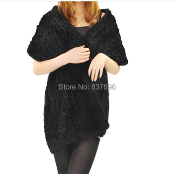

Made In China High Quality Hand Knitted Genuine Rabbit Fur Shawl