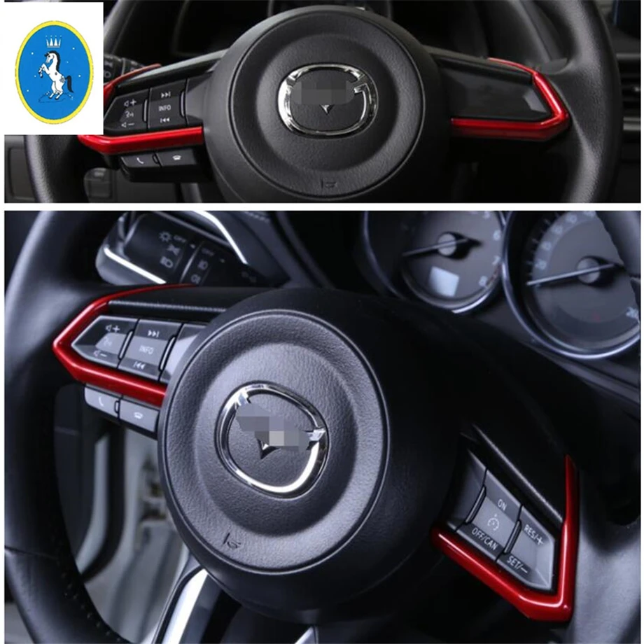 Автомобильный аксессуар Yimaautotrims накладка на руль подходит для Mazda 2 Demio 2015 2016 2017 2018